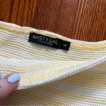Nasty Gal  butter yellow and white cropped flare sleeve sweater size small Photo 2