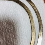 Vintage Gold Tone Herringbone Chain Necklace 30” Photo 3