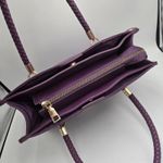 Bebe  Bella Smooth Medium Satchel Handbag Shoulder Bag Crossbody Purse Purple Photo 9