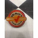 Orange County Verify Your Vote Lapel Pin Election Political Collector Red Photo 1