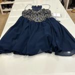 Intrigue NWT size 6 by Blush beaded navy homecoming dress Photo 3