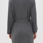 Hatch Knit Jersey Bamboo Maternity / Postpartum Robe in Charcoal Grey One Size Gray Size undefined Photo 10