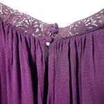 Free People Flutter By Peasant Lace Trim Square Neckline Blouse in Plum Photo 8