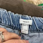 Forever 21 Paperbag High Waist Denim Drawstring Shorts Casual Blue Jean Sz M Photo 4