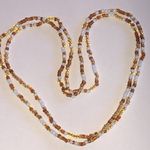 Elegant Yellow and Brown Seed Bead Beaded Boho Stretchy Necklace Photo 2