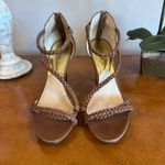 Michael Kors Brown Braided Leather Strappy Heels Sandals Size 10M Photo 1