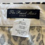 J.Crew Women's Brown Black Leopard Print Straight Pencil Skirt Size 4 Back Zip Photo 1