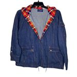 American Vintage Vintage 70s 1970s Valley Co Denim cotton Jacket with Plaid Hood XXL Photo 0