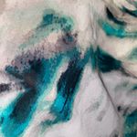 Target Women's Top in White, Black, and Teal Abstract Print Photo 3