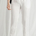 CP Shades Hampton Linen Pants White Coastal Minimal NWT Womens L Photo 0
