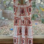 Madewell  Floral 100% Silk Cream And Orange Back Cutout Dress Size 0 Photo 0