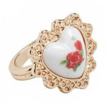 PacSun Vintage Heart Rose Ring GOLD TONE NWT Size 6 Photo 0