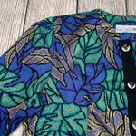 VTG Pablo Collection Sweater Cardigan Purple Gold Button Up USA Womens 16 Petite Blue Size 16P Photo 4