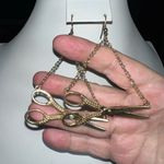 Gold Tone Fun‎ and Funky Scissor Hanging Earrings Photo 1