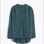 Madewell NEW Sand-wash Popover Top in Green Photo 2