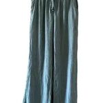 ZARA  Green Viscose Wide Leg Y2K  Drawstring Waist High Rise Pants SZ XS #2130 Photo 0