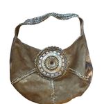 Chico's Chico’s Cirque Gold Leather Embellished Hobo Bag Sz. L Unique Braiding 18X12 Photo 0