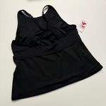 Lands' End Tankini Swim Top Shelf Bra Lightly Padded Criss Cross Halter Black Photo 9