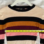 Cute Multicolor Striped Colorful Round Neck Slim Fit Sweater Size Medium Multi Photo 5