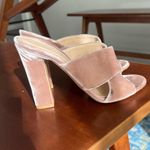 Gianvito Rossi  mauve pink velvet cross strap block heel slip on mules 38.5 Photo 6