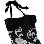 White House | Black Market  Women's Halter Neck Floral Dress Size 8 Black Photo 11