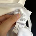 EXPRESS white bodysuit square neckline tie shoulders women's size S cotton Photo 4