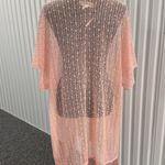 Nanette Lepore Women’s New Pink Open Knit Cover Up One Size Photo 2