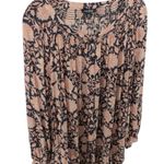 Lucky Brand  Blue and Orange Babydoll Peasant Blouse Garden Summer Size 2X Photo 2