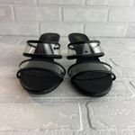 Nicole Miller Clear Heels Mules Sandals Womens 8.5 Slip On Black Rollie Photo 6