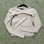 Forever 21  Lavender Ribbed Crop Long Sleeve Top Photo 0