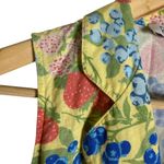 Rachel Antonoff Kitty Strawberry Fruit Print Sleeveless Collared Linen Romper 2 Yellow Photo 6