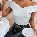 SheIn White Crossover Top Photo 0