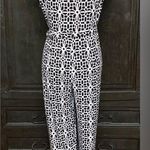 Tacera black/white sleeveless jumpsuit. medium Photo 0