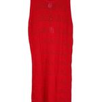 C&C California  Red Crochet Knit Coverup Dress size Large Sleeveless Tank Scoop Photo 0