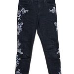 Levi's 721 Embroidered Skinny Jeans Black White Floral Skinny Slim Fit 26 Photo 0