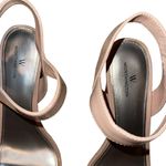 Worthington NWOT Patent Leather Strappy Chunky Heel Beige Size 11” 4” He… Photo 3