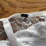 Cropped Lace and Satin Bustier Top in White Size XS Photo 3