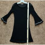 Crochet Dress Small Long Sleeve Midi Black Boho Hippie Pullover Photo 7