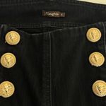 J. McLaughlin Sailor Jeans Black Gold Buttons Preppy Academia French Slim Sz 6 Photo 5