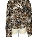 Vintage Leopard Print Blouse Animal Pattern Top Chic Street Style M/L Black Size M Photo 1