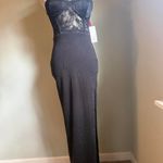Black lace shimmer sexy fairy Y2K moto party maxi dress cocktail formal‎ 5 Photo 2