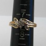 WOMEN'S 10K YELLOW GOLD ROUND DIAMOND BRIDAL RING Size 7.5 Photo 4