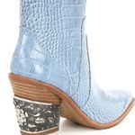 Gianni Bini Eviee Croco Metal Heel Western Country Booties Blue Size 5.5 Photo 3