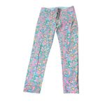 Lilly Pulitzer Worth Skinny Mini Pants Floral Paisley Print Pink Size 2 Photo 1