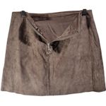 BLANKNYC Women's Brown Faux Suede Mini Skirt Size 26 Zipper Front Pockets Photo 2