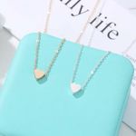 2pcs 925 Alloy Chokers Necklaces Women's Love Pendant Set Photo 1
