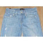 Vince  MASON Relaxed Rolled Boyfriend Jeans Distressed Summer Blue Wrecked 25 Photo 3