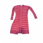 Loft  Pink Red Purple Striped Duster Cardigan Open Front Longline Knit Sweater S Photo 3