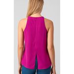 Violet+Claire Pink Pleated Sleeveless Blouse Women’s M High Neck Split Back Photo 1