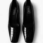 Nordstrom Vintage  croc embossed Black  Heels Photo 5